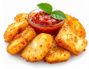 Crispy Fried Cassava with Spicy Chili Dip