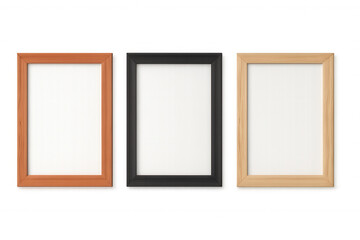 Wooden picture frames suspended against translucent surface, offering minimalist design solution for displaying creative visual content