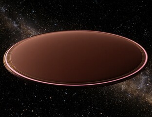 Oval brown disc in space