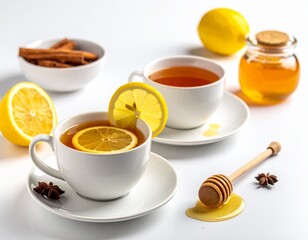 Warm Herbal Tea with Lemon and Honey