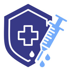 Immunization flat blue icon