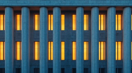 Obraz premium Classic building facade at twilight