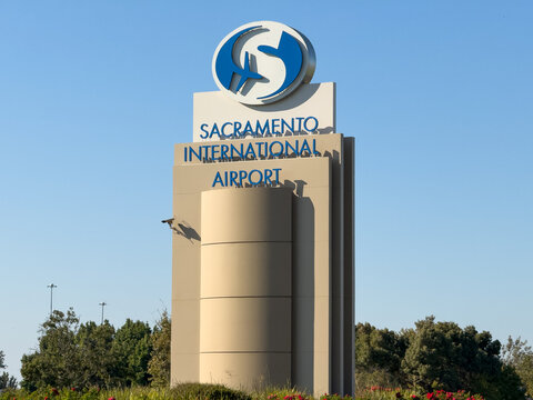 Sacramento International Airport SMF Entrance Tower Sign