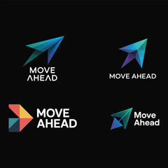 Geometric arrows and text logo abstract