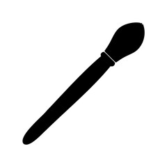 Black silhouette of a paint brush tool on a white background design