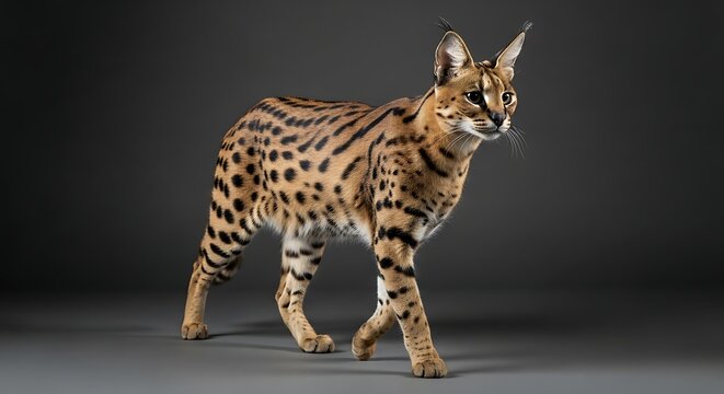 Studio Portrait Featuring Exotic Cat Sitting Beside White Cube