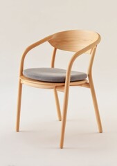 Minimalist Wooden Chair with Cushion