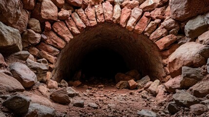 Ancient stone archway tunnel