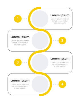 Agribusiness strategy vertical wave infographic template. Agricultural technology. Data visualization with 4 steps. Empty process vector design. Editable blank options info graphics. Lexend font used