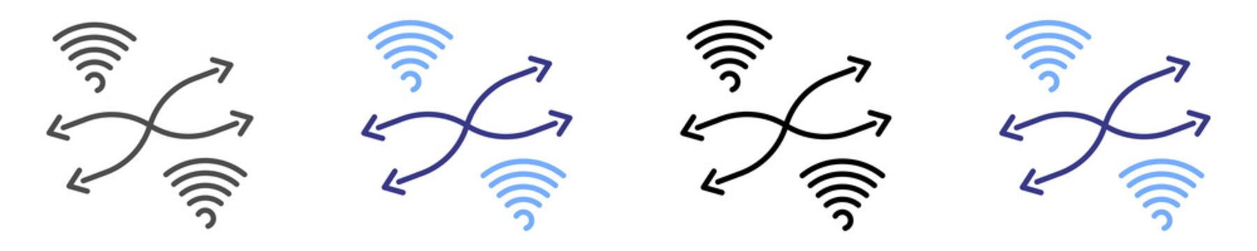 interference icon set multiple style