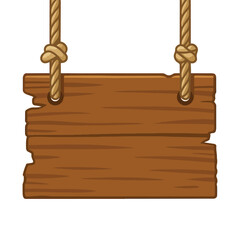 Rustic Hanging Wooden Signboard with Rope – Blank Vintage Plank for Message Display
