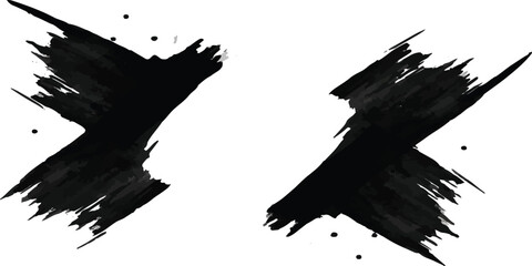 Abstract black shapes on white background create a minimalist composition