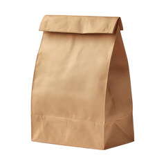 Brown Paper Lunch Bag on Transparent Background