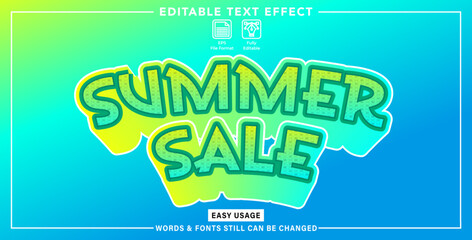 Editable graphic text effect summer sale style
