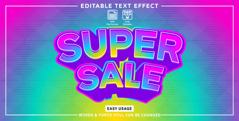 Editable graphic text effect super sale style