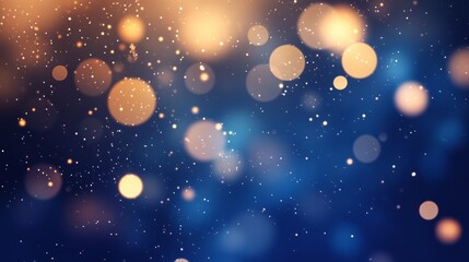 bokeh lights background glitter sparkles festive blue gold abstract holiday celebration magical effect blur ,32k Resolution