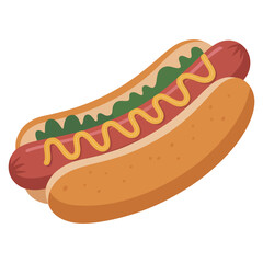 hot dog with mustard