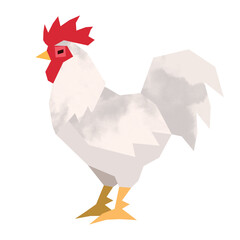 切り絵風のにわとり