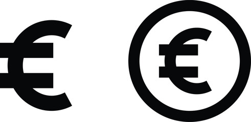 Obraz premium euro sign icon.Currency symbols. set of currency symbols dollar, euro, pound, yen. set of currency symbols vector with white background. Currency, symbols,vector.Euro Currency Icon Vector Illustration