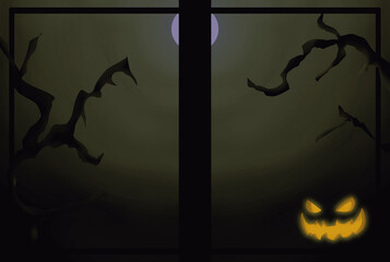 halloween background with pumpkin