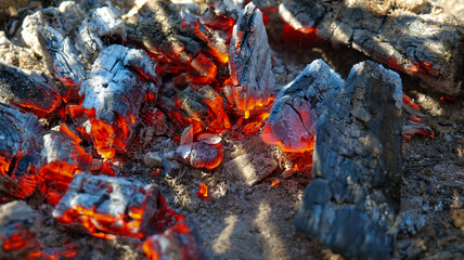 Embers Glow With Intense Fiery Heat