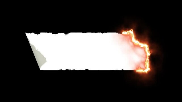burning torn grunge edge paper with alpha channel