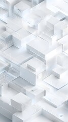 Abstract background with white cubes. Technology background.