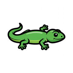 Obraz premium A flat vector icon of a small green lizard crawling