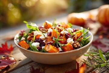 Colorful quinoa bowl with roasted sweet potatoes and avocado