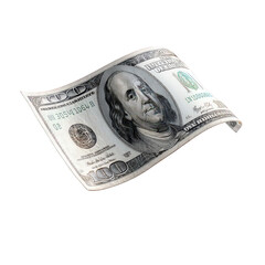Floating Hundred Dollar Bill on Black Background