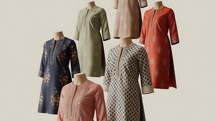 Stylish Kurtis Collection Fashion Designs on Mannequins
