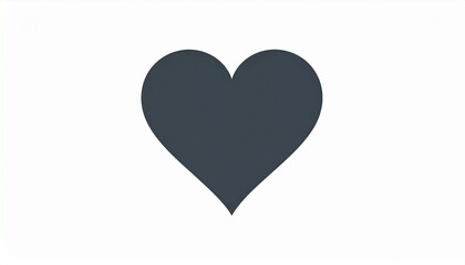 Obraz premium Dark grey heart silhouette vector icon isolated on white background