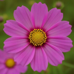 Fototapeta premium A detailed macro view of a pink Cosmos flower head