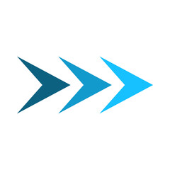 Blue gradient arrows indicating forward progress and direction.