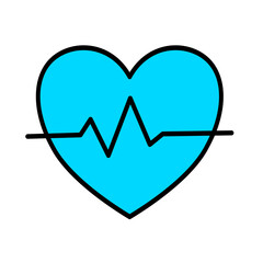 Love heart icon Contains care, handshake pieces, friendship, heart, health, heartbeat, broken heart, couple, button, romantic family, support, human relationship, doodle vector illustration.