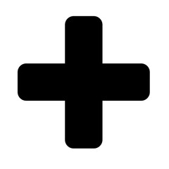 Obraz premium Black cross on white background