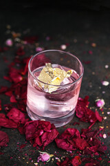 An Elegant and Exquisite Drink Adorned with Edible Gold Flakes