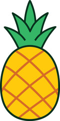 pineapple vector clipart illustration transparent background