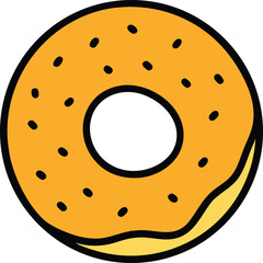 bagel vector clipart transparent background