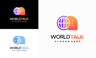 Fototapeta premium World Forum logo designs concept vector, World Talk logo symbol designs, Discuss symbol