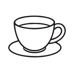 Coffee and tea cups isolated on a white background with saucers, perfect for a hot morning beverage