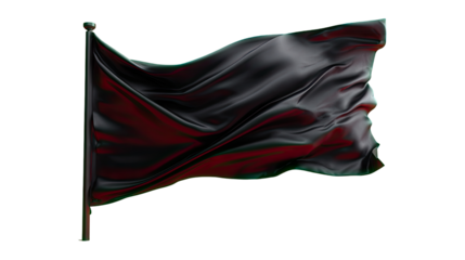 Dark flag billowing in the wind, digitally rendered