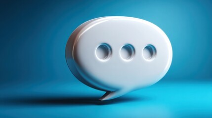 White balloon with eyes representing chat bubble layered with signal trail in a unique abstract creative visual