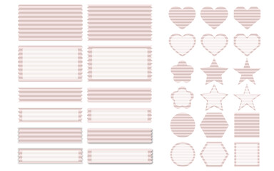 シンプルフレーム/あしらい／アイコンセット（横ストライプ茶系）