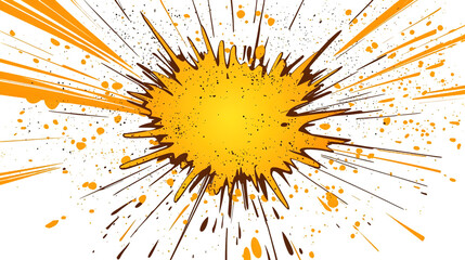 Comic yellow burst isolated on a transparent background