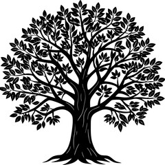 Tree silhouette on white background