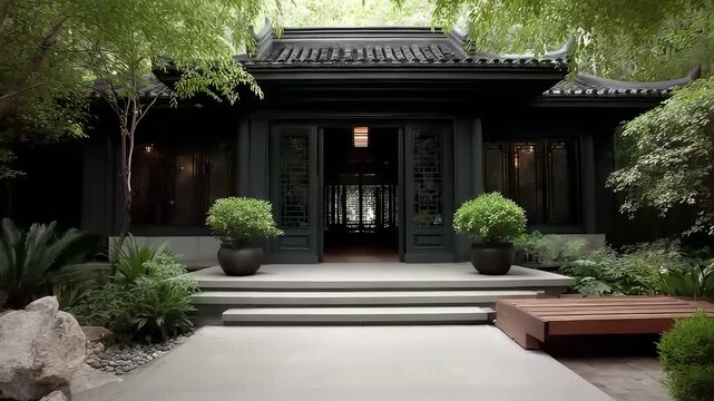 Tranquil and Elegant Chinese Courtyard Architecture Landscape