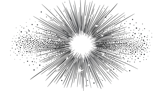 doodle shine sunburst sparkle ray elements isolated on a transparent background