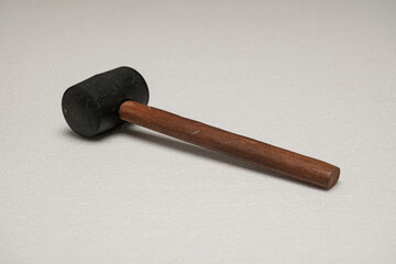 Wooden mallet with rubber head
