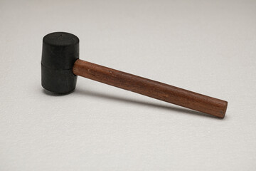Rubber mallet with wooden handle